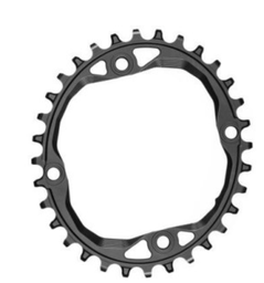 [ROV34/4BK] Absolute Black - OVAL  110BCD   4   holes, 2X chainring, asymmetric Shimano  -   BLACK - 34T